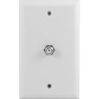 White F-Connector Wall Plate