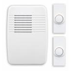 Wireless White Plug-In Door Chime Kit With 2 Push Buttons