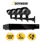8 Ch. 500 GB HDD Surveillance System with 4 600 TVL Cameras and 100 ft of Night Vision