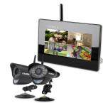 4-Channel 2GB SD Card Wireless Surveillance System with 2 460 TVL Cameras, 7 in. Monitor, and Remote Viewing