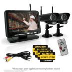 Digital Wireless DVR Security System with 7 in. LCD Monitor, SD Card Recording and 2 Long Range Night Vision Cams