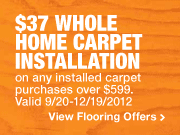 $37 Whole Home Carpet Installation