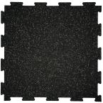 Pro-Fit Dual Layer Interlock Black 0.275 in. x 23.75 in. x 23.75 in. with Grey & TRU White Fleck Rubber Tile