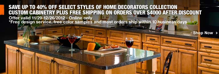 Save up to $10,000 off Home Decorators Collection Custom Cabinetry (11/8-11/28/2012)