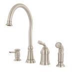 Lindley Single-Handle Side-Sprayer Kitchen Faucet in Spot Resist Stainless Steel with Soap Dispenser