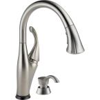 Addison Single-Handle Pull-Down Sprayer Kitchen Faucet in Stainless Featuring Touch2O Technology with Soap Dispenser