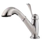 Bixby 1-Handle Mid-Arc 1 or 3-Hole Pull-Out Lead-Free Kitchen Faucet in Stainless Steel