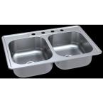 Top-Mount 32-7/8 in. x 21-7/8 in. Double Bowl Kitchen Sink