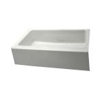 Dickinson Apron Front Undercounter Cast Iron 33 in. x 22 in. x 8.75 in. 4 Hole Single Bowl Kitchen Sink in White
