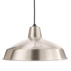 1-Light Brushed Nickel Warehouse Pendant