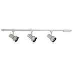 Linear Track Kit with 3 R20 Step Cylinder Fixtures in White Finish