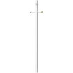 2-Piece 80 in. White Post with Cross Arm, Outlet and Photo-Eye