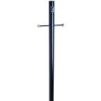 Black Lamp Post with Cross Arm and Electrical Outlet