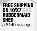 free shipping on rubbermaid shed