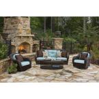 Nathan 4-Piece Patio Deep Seating Set with Pale Blue Cushions
