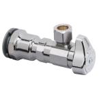 1/2 in. Non Push Connect Inlet x 3/8 in. OD Compression Outlet Chrome Plated Brass 1/4-Turn Angle Valve