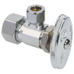 1/2 in. NOM Comp Inlet x 3/8 in. OD Comp Outlet Chrome Plated Brass Multi-Turn Angle Valve
