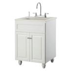 Bramlea 24 in. Laundry Vanity in White and ABS Sink in White and Faucet Kit