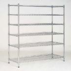48 in. W x 72 in. H x 18 in. D Decorative Wire Chrome Finish Commercial Shelving Unit