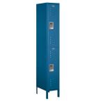 62000 Series 12 in. W x 78 in. H x 18 in. D 2-Tier Metal Locker Assembled in Blue