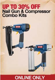 Up to 30% off Nail Gun & Compressor Combo Kits