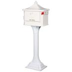Pedestal Mailbox and Post Combo - White