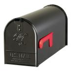 Elite Standard Size Galvanized Steel Post Mount Mailbox in Black