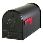 Elite Large Size Premium Steel Post Mount Mailbox in Black