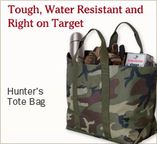 Tough, Water Resistant and Right on Target. Hunter's Tote Bag.
