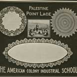 Advertisement card, Palestine Point Lace, American Colony Industrial School, ca. 1918.