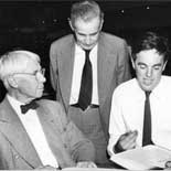 Photograph of Carl Sandburg, J.G. Randall and Alan Lomax, August 29, 1947