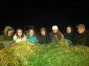 International Ag Club members pose on a club hayride. 