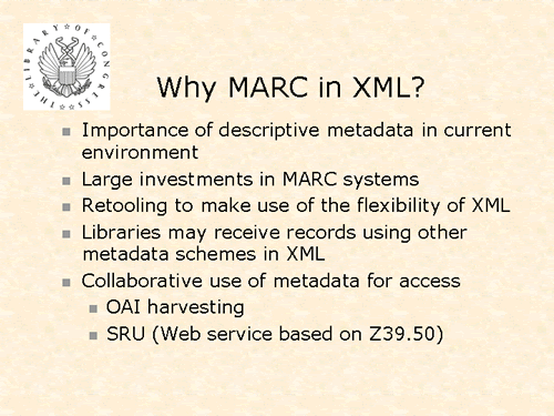 Why MARC in XML