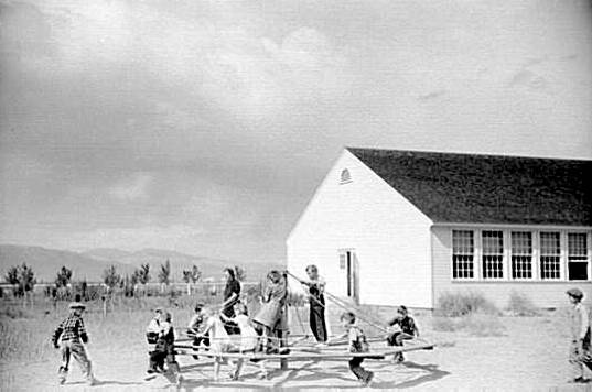 Children of resettlement families playing, 1939.