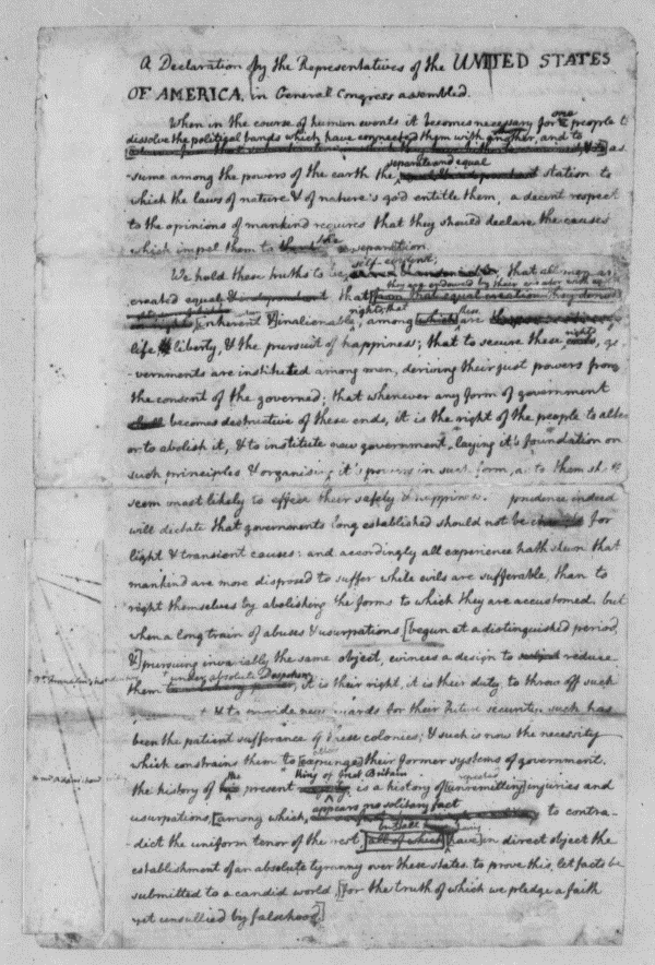 Image 545 of 1487, Thomas Jefferson, June 1776, Rough Draft of the De