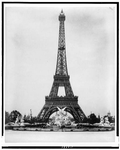 Eiffel Tower and Fountain Coutan, Paris Exposition, 1889