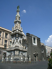 church of gesu nuovo and the marian column, piazza gesu, napoli