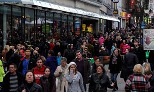 Crowds of shoppers pack Northumberland Street in Newcastle on Saturday