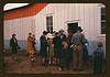 Group of homesteaders in front of the bean house which was used for exhibit hall at the Pie Town, New Mexico Fair (LOC) by The Library of Congress