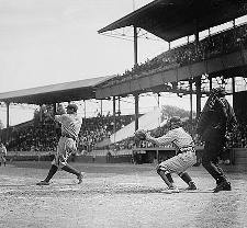 Babe Ruth at bat, Garret catching