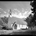 Photo: St. Andrew's Episcopal Chapel, Sudlersville - HABS No. MD-1391-1:  Perspective view from northwest.  Built in 1878, St. Andrew's is a well-preserved wood board and batten Gothic Revival church. Photographer: Renee Bieretz.