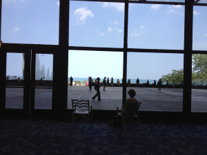 View of Lake Michigan from windows of McCormick Place, Chicago, SLA 2012