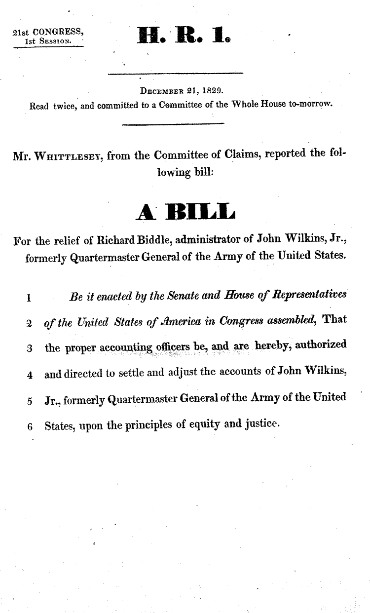 Bill 1 of 235, 
