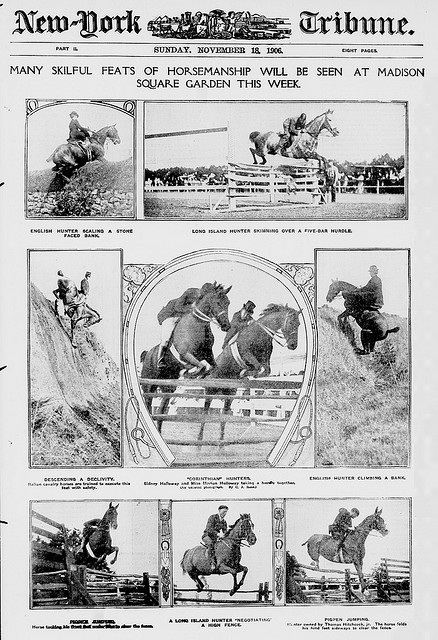Many skilful feats of horsemanship will be seen at Madison Square Garden this week (LOC)
