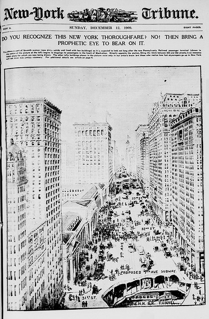 Do you recognize this New York thoroughfare? No! Then bring a prophetic eye to bear on it (LOC)