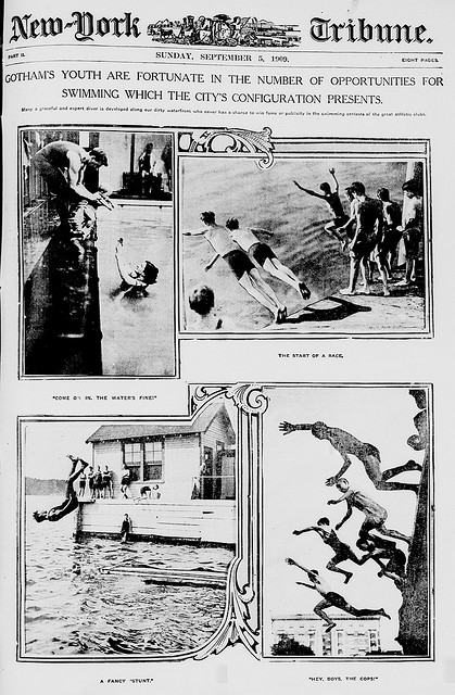 Gotham's youth are fortunate in the number of opportunities for swimming which the city's configuration presents (LOC)