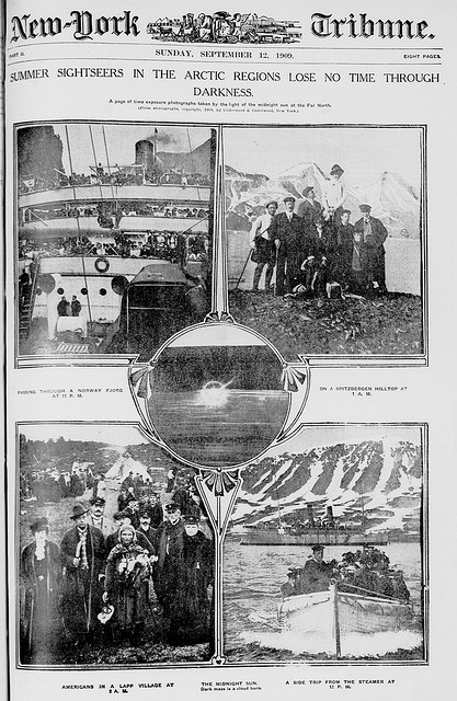 Summer sightseers in the Arctic regions lose no time through darkness (LOC)