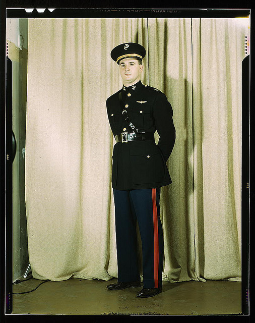 Marine Corps Captain in dress blue uniform, W[orld] W[ar] II (LOC)