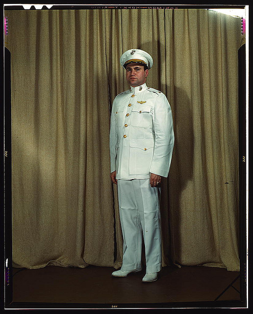 Marine Corps Major in dress white uniform, W[orld] W[ar] II (LOC)