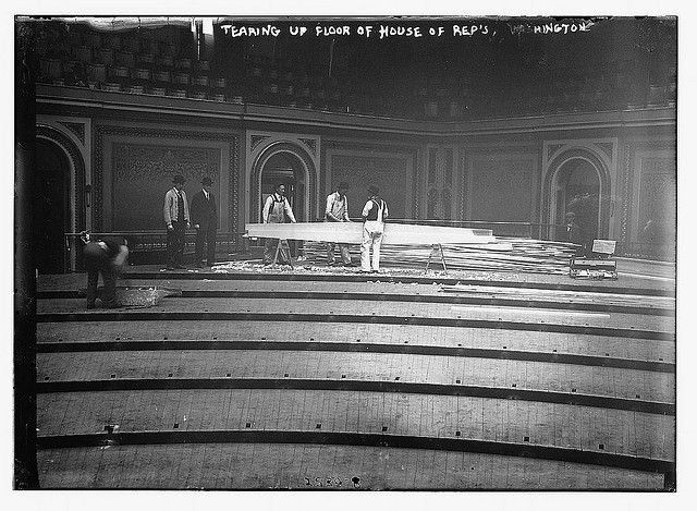 Tearing up floor of House of Reps. (LOC)